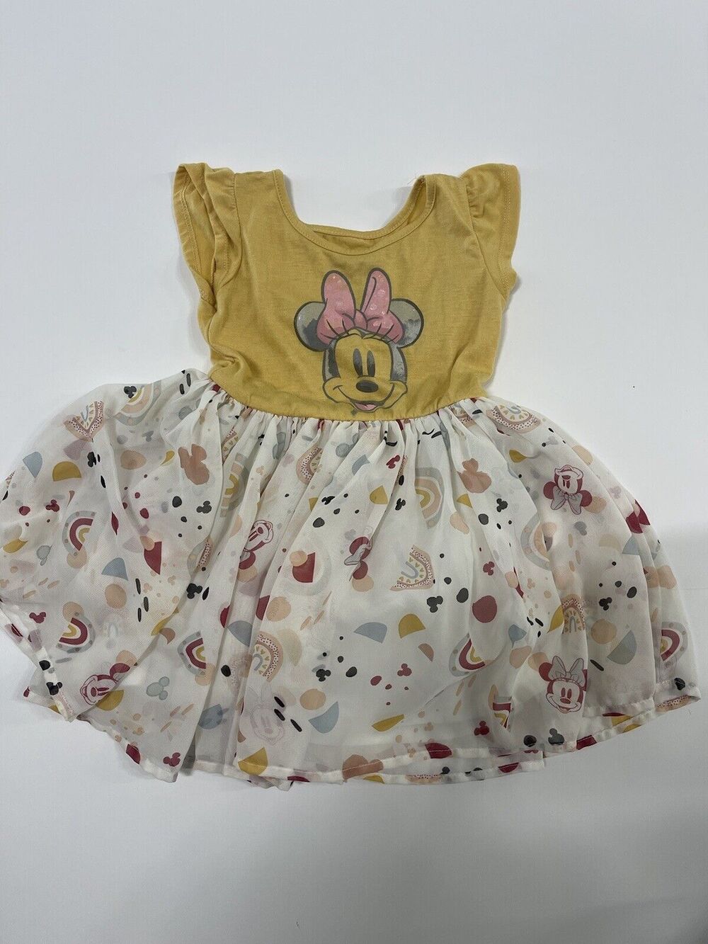 Disney Junior Minnie Dress Yellow Tutu Skirt Lightweight Cute